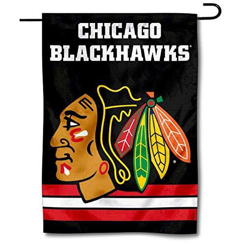 WinCraft Chicago Blackhawks Black Double Sided Garden Flag - 757 Sports Collectibles