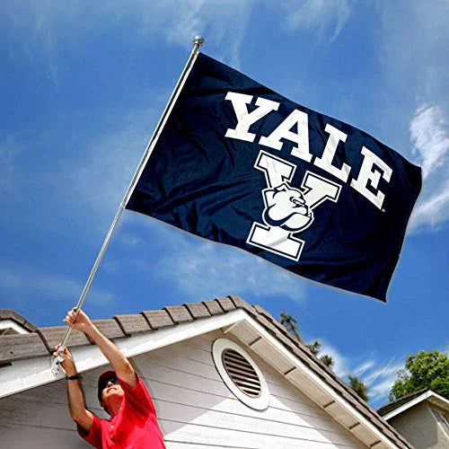 College Flags & Banners Co. Yale Bulldogs Athletic Logo Flag - 757 Sports Collectibles