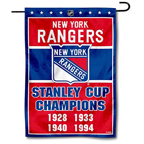 WinCraft New York Rangers 4 Time Stanley Cup Champions Double Sided Garden Flag - 757 Sports Collectibles