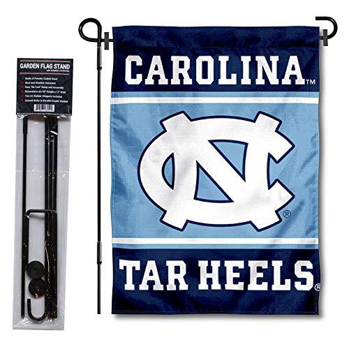 College Flags & Banners Co. North Carolina Tar Heels Garden Flag with Stand Holder - 757 Sports Collectibles