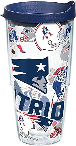 Tervis Made in USA Double Walled NFL New England Patriots Insulated Tumbler Cup Keeps Drinks Cold & Hot, 24oz, All Over - 757 Sports Collectibles