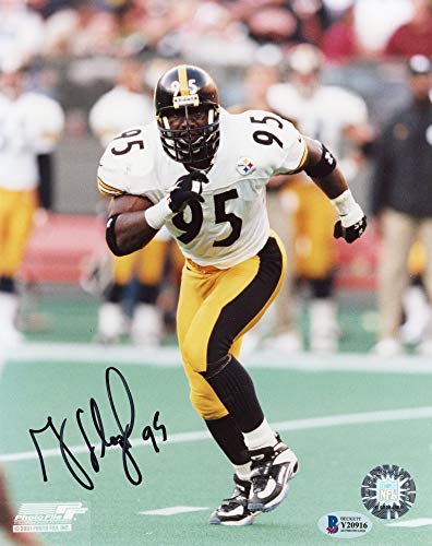 Greg Lloyd Autographed Pittsburgh Steelers 8x10 Photo - BAS COA (White Jersey Black Ink) - 757 Sports Collectibles