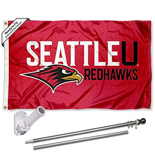 College Flags & Banners Co. Seattle University Flag and Pole Bracket Mount Bundle - 757 Sports Collectibles