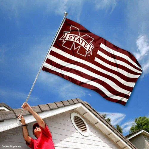 College Flags & Banners Co. Mississippi State Bulldogs Stars and Stripes Nation Flag - 757 Sports Collectibles