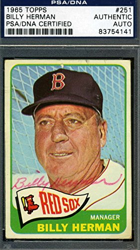 BILLY HERMAN 1965 TOPPS PSA/DNA COA SIGNED ORIGINAL AUTHENTIC AUTOGRAPH