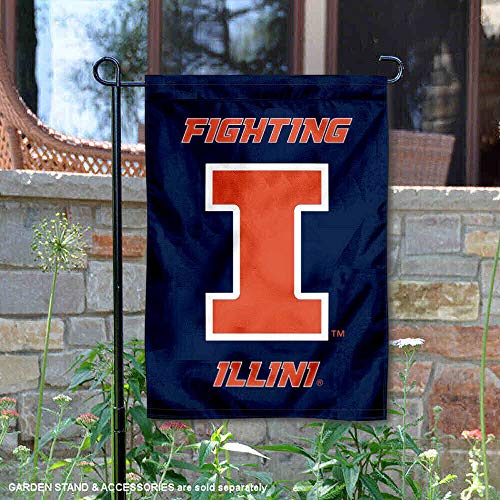 College Flags & Banners Co. Illinois Fighting Illini New Logo Garden Flag - 757 Sports Collectibles