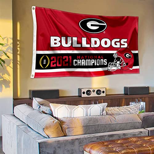 College Flags & Banners Co. Georgia Bulldogs National Football 2021 Champions 3x5 Grommet Flag - 757 Sports Collectibles