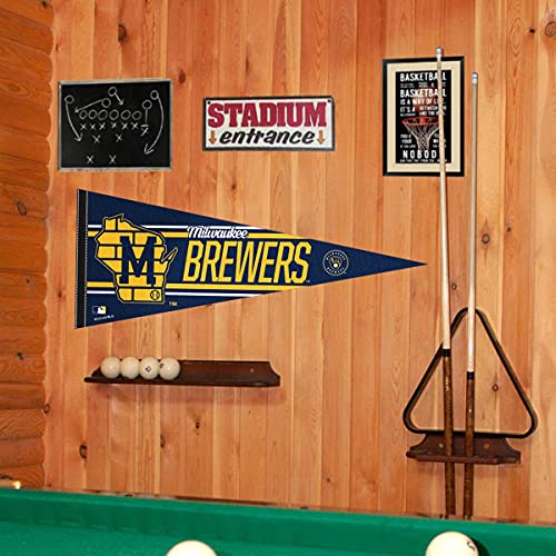 Milwaukee Brewers State of Wisconsin Retro M Large Pennant Flag - 757 Sports Collectibles