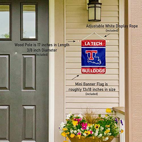 College Flags & Banners Co. Louisiana Tech Bulldogs Window Wall Banner Hanging Flag with Suction Cup - 757 Sports Collectibles