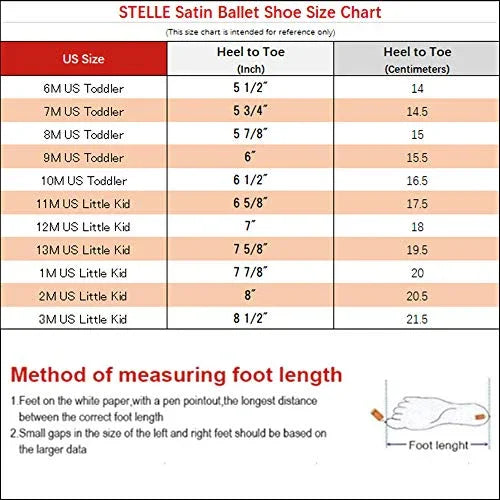 Stelle Girls Ballet Dance Shoes Satin Slippers Gymnastics Flats Split Sole with Ribbon (BP, 10MT) - 757 Sports Collectibles