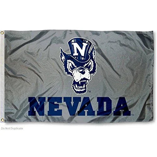 College Flags & Banners Co. Nevada Wolfpack Silver Wolf Flag - 757 Sports Collectibles