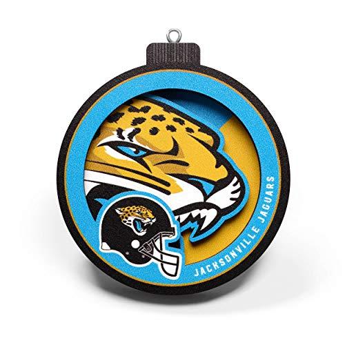 YouTheFan NFL Jacksonville Jaguars 3D Logo Series Ornament, team colors - 757 Sports Collectibles