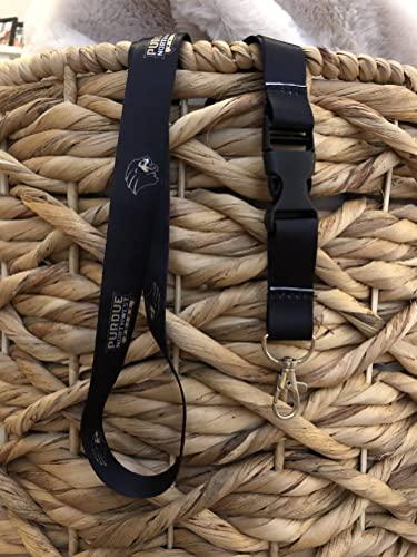 Purdue University Northwest PNW Lions Pride Car Keys ID Badge Holder Lanyard Keychain Detachable Breakaway Snap Buckle (Black) - 757 Sports Collectibles