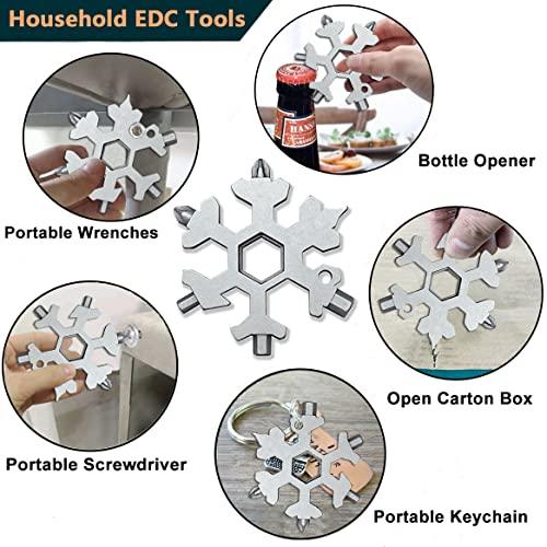 The Latest Snowflake Tool,19-in-1 Snowflake Multi Tool, Incredible Tool, Portable Stainless Steel Keychain Screwdriver Bottle Opener Snowflake Multitool for Outdoor Enthusiast and Men's Gift (Silver) - 757 Sports Collectibles