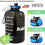 QuiFit Motivational Gallon Water Bottle - with Time Marker & Infuser & Flip Top Leak-Proof Reusable Water Jug for Fitness Outdoor Sports Enthusiasts BPA Free(Midnight Black, 1 Gallon) - 757 Sports Collectibles