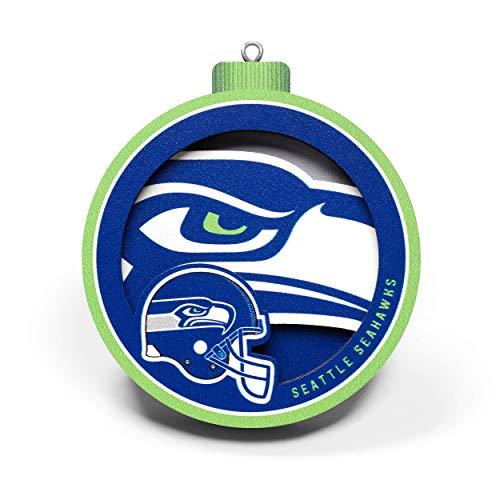 YouTheFan NFL Seattle Seahawks 3D Logo Series Ornament - 757 Sports Collectibles