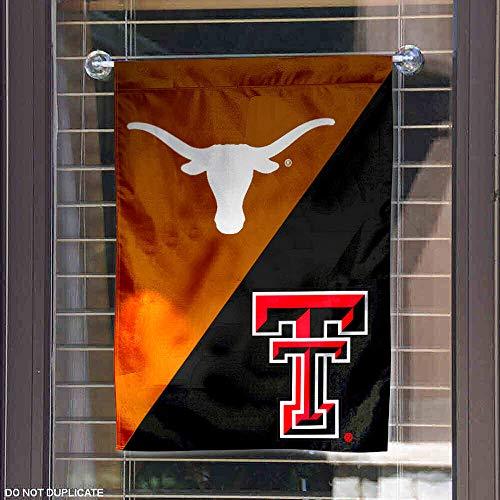 Texas vs. Texas Tech House Divided Garden Flag Banner - 757 Sports Collectibles