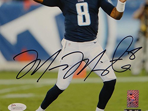 Marcus Mariota Autographed Tennessee Titans 8x10 Passing PF. Photo- JSA W Auth - 757 Sports Collectibles