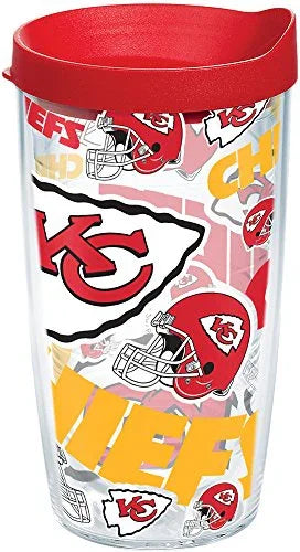 Tervis Made in USA Double Walled NFL Kansas City Chiefs Insulated Tumbler Cup Keeps Drinks Cold & Hot, 16oz, All Over - 757 Sports Collectibles