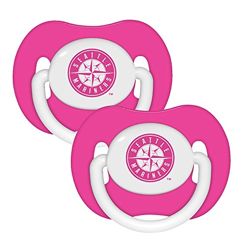 Baby Fanatic Pacifier (2 - Pack) - Seattle Mariners Pink - 757 Sports Collectibles