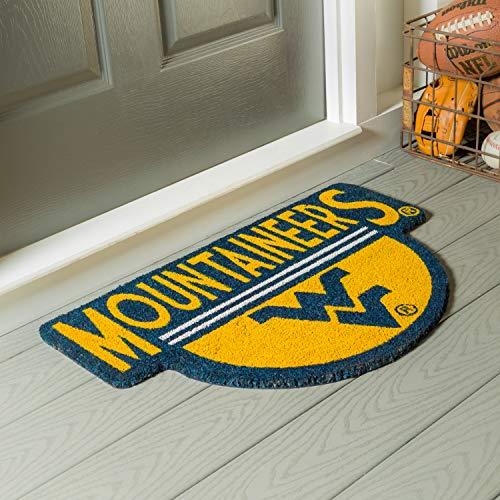Team Sports America Officially Licensed NCAA Fan Gear West Virginia University, Shaped Coir Door Mat Floor Mat Sports Accessories and Gift for Home Office and Fan Cave - 757 Sports Collectibles