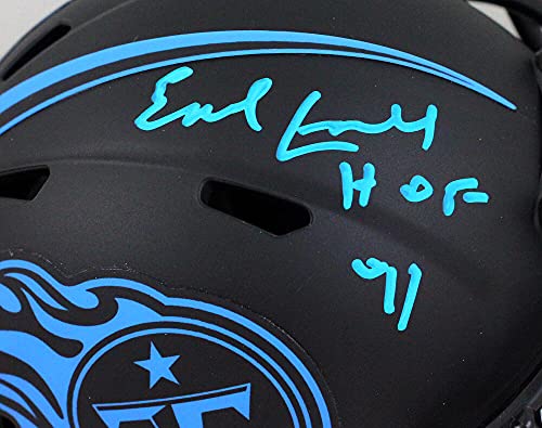 Earl Campbell Autographed Tenn Titans Eclipse Mini Helmet w/HOF- JSA W Teal - 757 Sports Collectibles