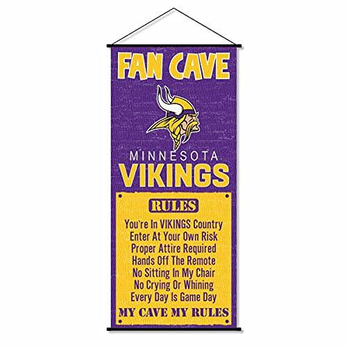 WinCraft Minnesota Vikings Man Cave Fan Banner Wall Door Scroll - 757 Sports Collectibles
