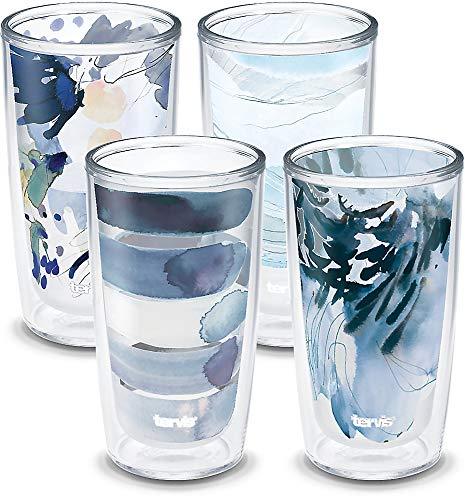Tervis Made in USA Double Walled Kelly Ventura Insulated Tumbler Cup Keeps Drinks Cold & Hot, 16oz 4pk, Blue Collection - 757 Sports Collectibles