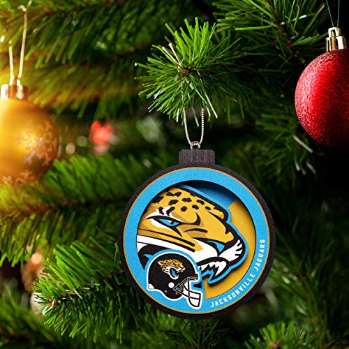 YouTheFan NFL Jacksonville Jaguars 3D Logo Series Ornament, team colors - 757 Sports Collectibles