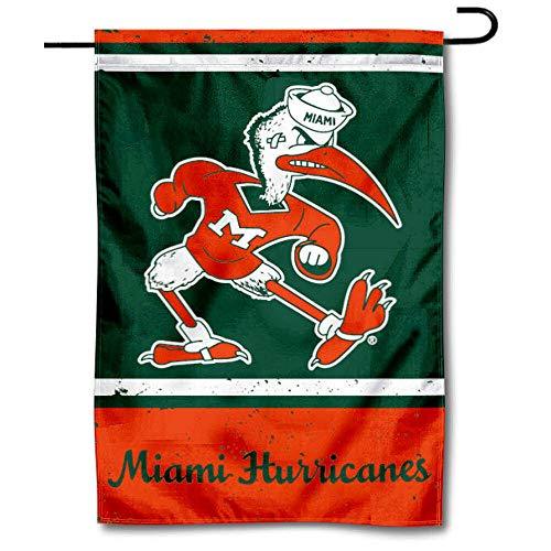 WinCraft Miami Canes Throwback Vintage Retro Garden Flag - 757 Sports Collectibles