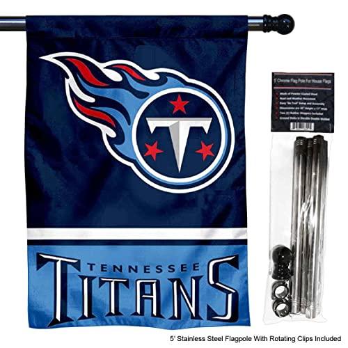 WinCraft Titans Banner House Flag and 5 Foot Flagpole Set - 757 Sports Collectibles
