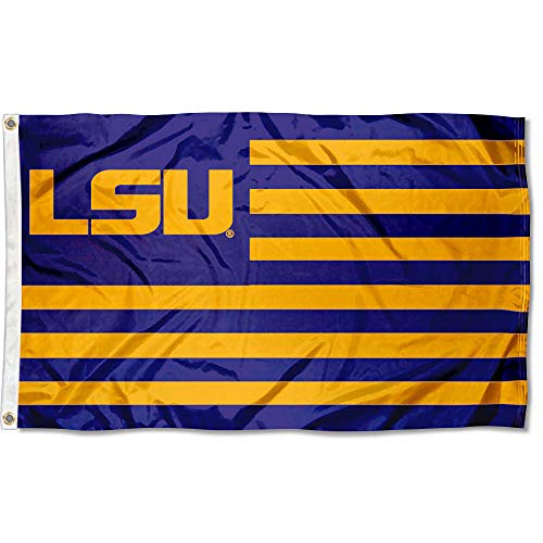 College Flags & Banners Co. Louisiana State LSU Tigers Stars and Stripes Nation Flag - 757 Sports Collectibles