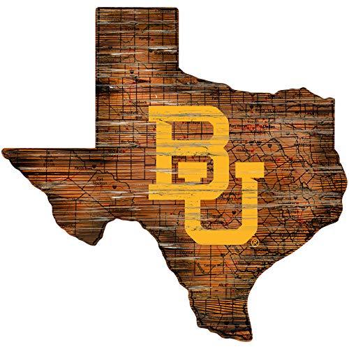 Fan Creations NCAA Baylor Bears Unisex Baylor Mini Roadmap State Sign, Team Color, 12 inch - 757 Sports Collectibles