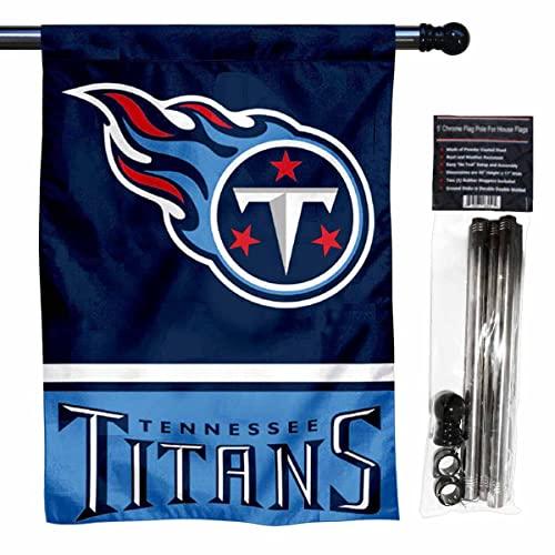 WinCraft Titans Banner House Flag and 5 Foot Flagpole Set - 757 Sports Collectibles