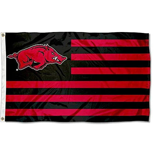 College Flags & Banners Co. Arkansas Razorbacks Stars and Stripes Nation Flag - 757 Sports Collectibles