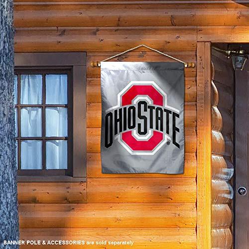 College Flags & Banners Co. Ohio State Buckeyes Gray New Logo Two Sided and Double Sided House Flag - 757 Sports Collectibles