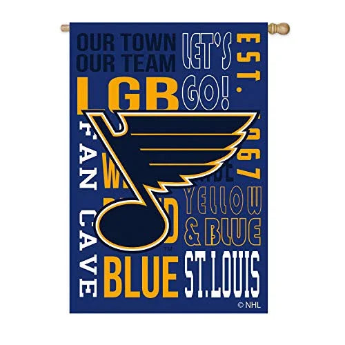 Team Sports America St Louis Blues Fan Rules House Flag - 28 x 44 Inches - 757 Sports Collectibles