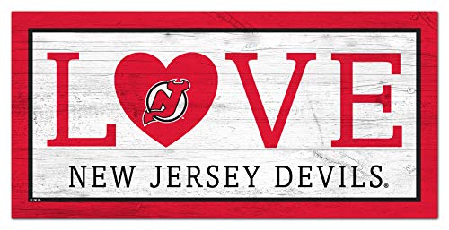 Fan Creations NHL New Jersey Devils Unisex New Jersey Devils Love Sign, Team Color, 6 x 12 - 757 Sports Collectibles