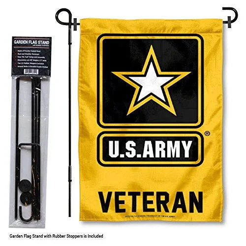 WinCraft Army Veteran Garden Flag with Stand Holder - 757 Sports Collectibles
