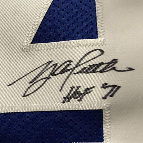 Autographed/Signed YA Y.A. Tittle"HOF 71" New York Giants Blue Football Jersey JSA COA - 757 Sports Collectibles