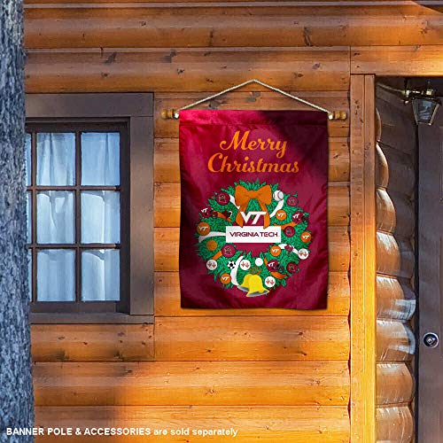 Virginia Tech Hokies Happy Holidays Christmas Banner Flag - 757 Sports Collectibles