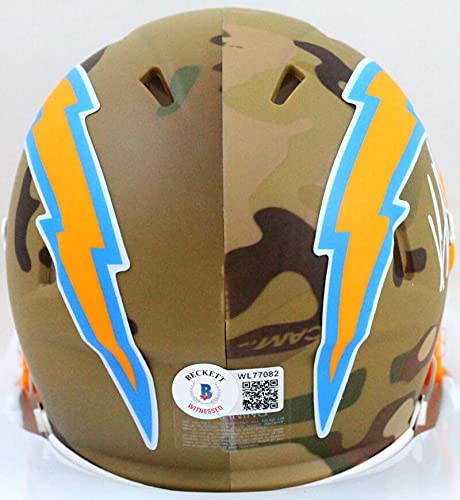 Keenan Allen Autographed LA Chargers Camo Mini Helmet- Beckett W White - 757 Sports Collectibles
