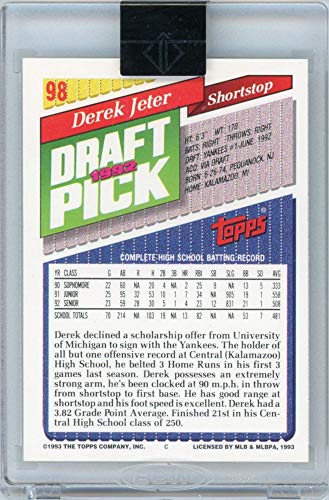 Derek Jeter 2020 Topps Transcendent Captain 1993 Topps Derek Jeter Rookie BuyBack Autograph 36/40 - 757 Sports Collectibles