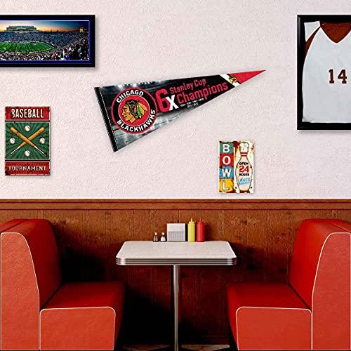 WinCraft Chicago Blackhawks 6 Time Cup Champions Pennant Banner Flag - 757 Sports Collectibles