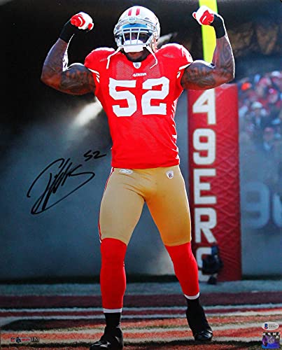 Patrick Willis Signed San Francisco 49ers Flexing 16x20 HM Photo- Beckett W Blk - 757 Sports Collectibles
