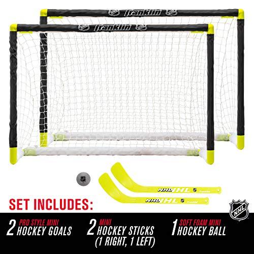 Franklin Sports Knee Hockey Goal Set - Mini Hockey Goals - 2 Goals - Pro Style Top Shelf - Kids Hockey Set - NHL, White - 757 Sports Collectibles