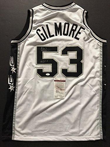 Autographed/Signed Artis Gilmore"HOF 11" San Antonio White Basketball Jersey JSA COA - 757 Sports Collectibles