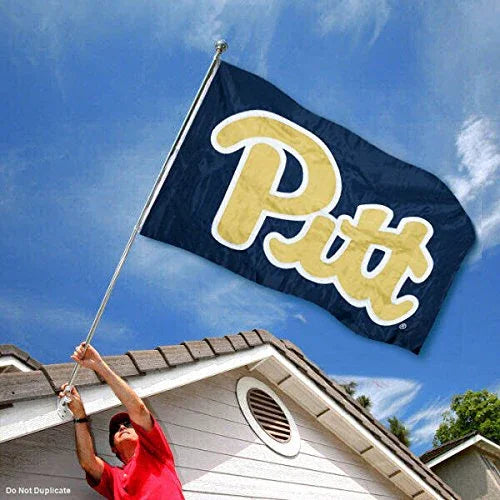 College Flags & Banners Co. Pittsburgh Panthers Embroidered and Stitched Nylon Flag - 757 Sports Collectibles