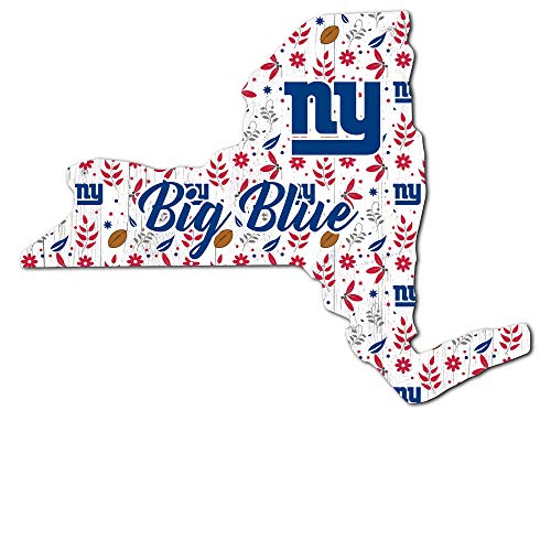 Fan Creations NFL New York Giants Unisex New York Giants Floral State Sign, Team Color, 12 inch - 757 Sports Collectibles