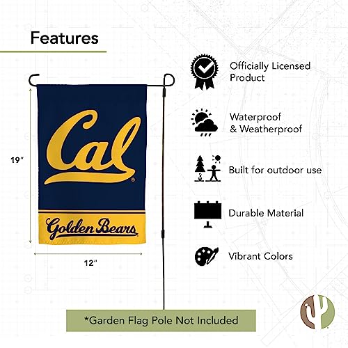 University of California Berkeley Garden Flag Golden Bears Cal UC Banner 100% Polyester (Design A) - 757 Sports Collectibles